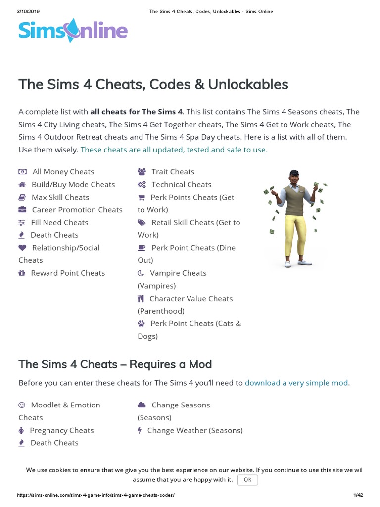 The Sims 4 Cheats, Codes & Unlockables, PDF